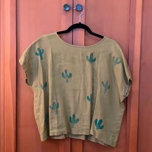 Jenny Lemons Cactus Box Top in Linen